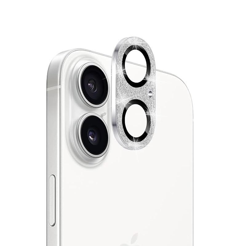 

iPhone 16 For/iPhone Plus for camera protective glass film [1 piece] silver camera lens protection cover camera cover Scratch prevention Shockproof