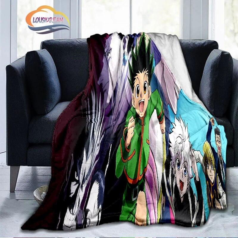 Trendy Japanese Anime Hunter x  Flannel Blanket3D Printed Coverlet Travel Camping for Adults and children Cashmere blanket