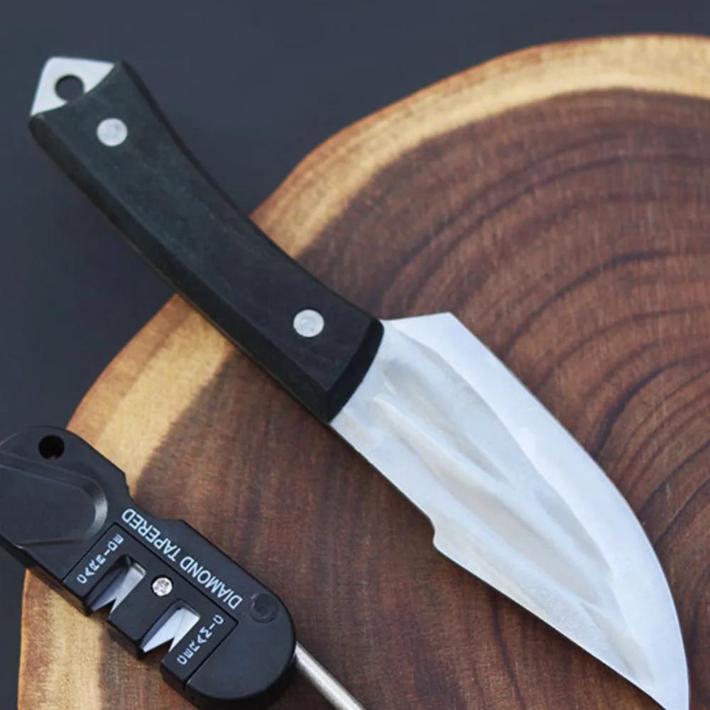 Portable Knife Sharpener Foldable Multi-function Camping Survival Tool with Fish Hook Whetstone for Outdoor Use