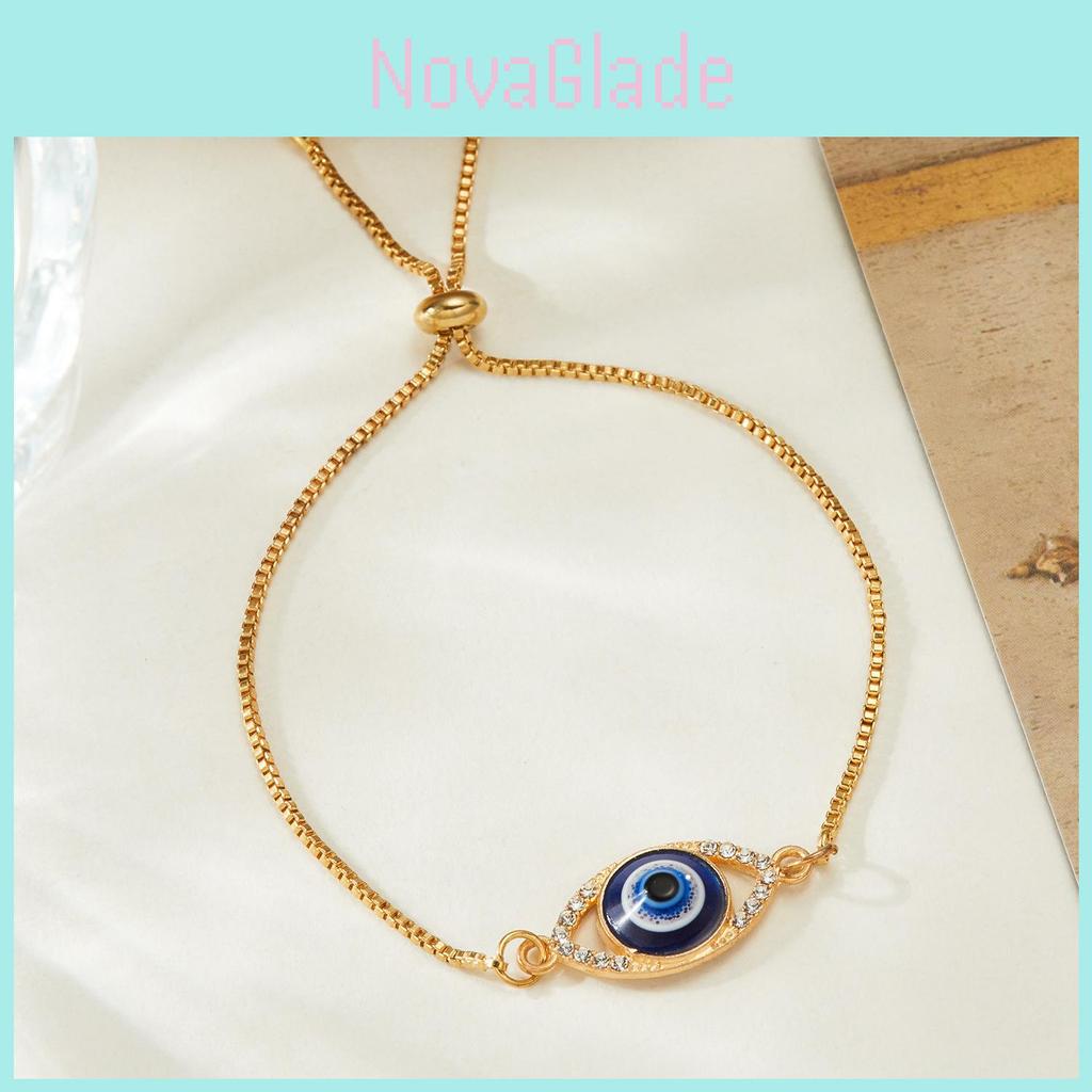 Evil Eye Bracelet For Women With Alloy And Rhinestone Accents Suitable For Gift And Fashion