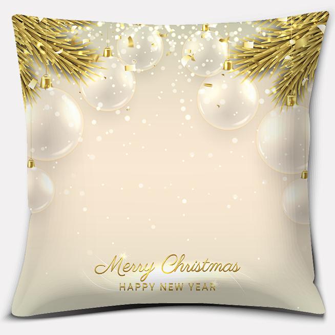 Gold Christmas Decoration Series Pillow Gift Home Office   Bedroom Sofa Car Cushion Cover