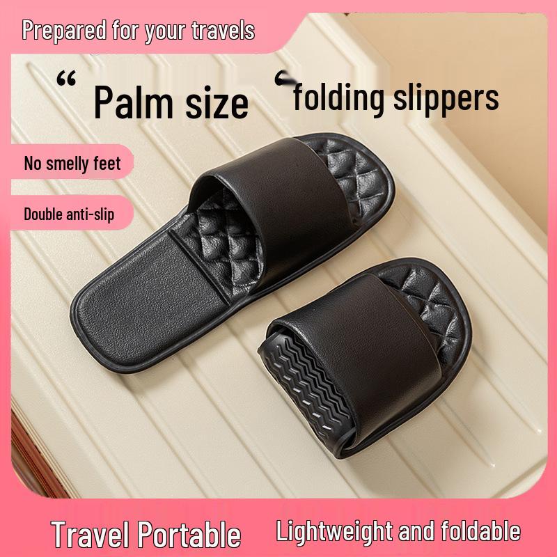 

Women s Summer Indoor Non-Slip Folding Slippers, Portable EVA Travel Footwear L (Fits 42-44) чёрный