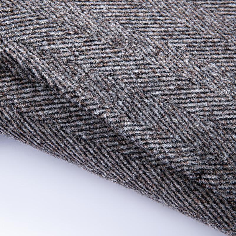 FAPAI Men's Herringbone Wool Blend Short Overcoat