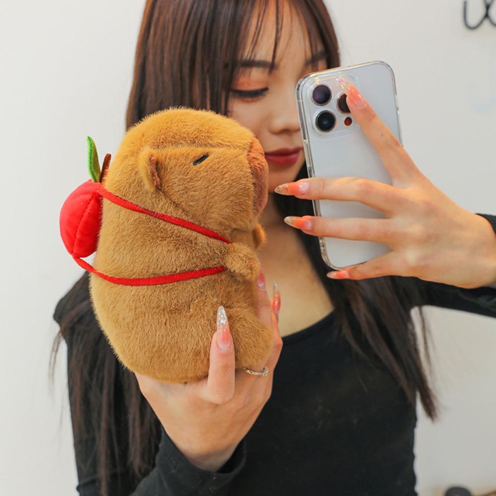 Fluffy Plush Capybara Plush Toy Soft Capybara Stuffed Doll Cartoon Capybara Cotton Doll  Room Decor