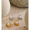 Yhpup 2025 Stainless Steel Imitation Pearls Triangle Stud Earrings Arrivals Elegance Chic Korean Trendy Exquisite Jewelry Women