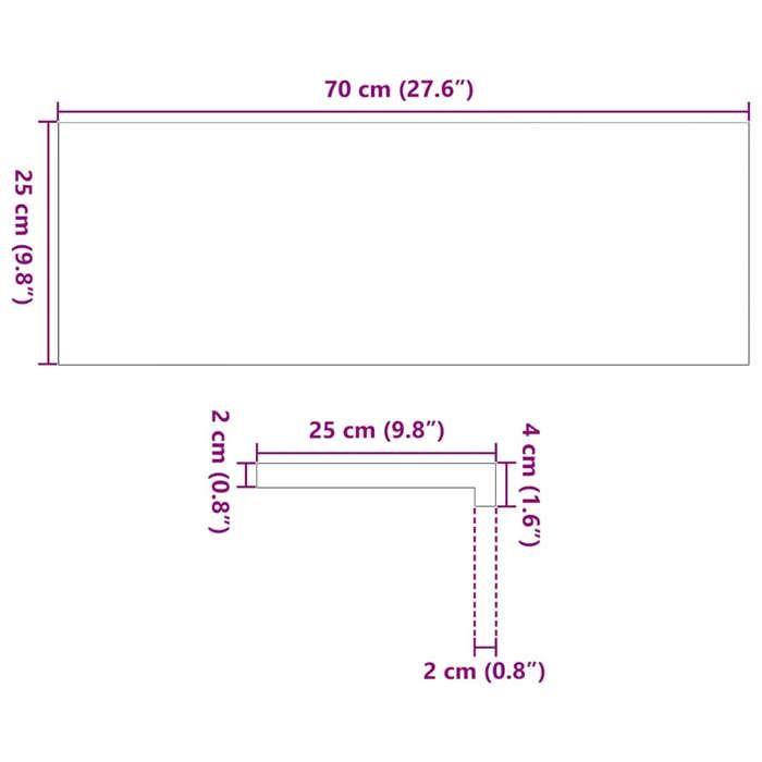VidaXL Window Sills 2 Pcs Untreated 70x25x2 Cm Solid Oak Wood 4009101