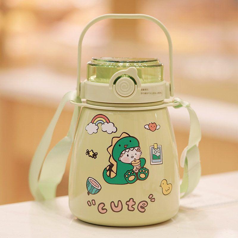316L Large-Capacity Thermos Cup for Students, Cute and Creative Big Belly Cup, Popular Online Water Cup, Dual-Use Children's Cup