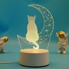 Creative Moon Cat Figure Nightlight Acrylic Table Lamp Sleep Light Sleep Lights  Bedside