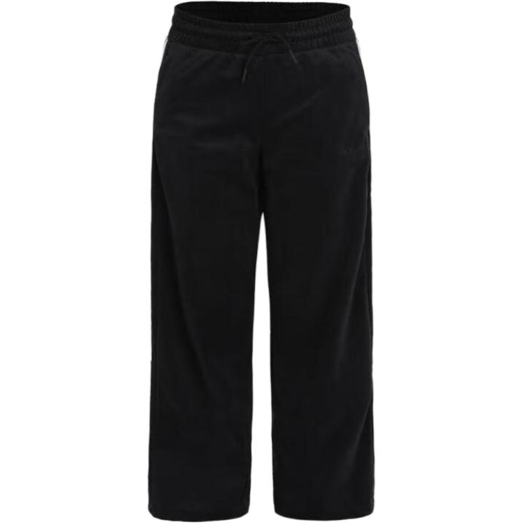 Adidas Logo Embroidered Straight Leg High Waist Knitted Sports Pants Women Pants Black GK8762