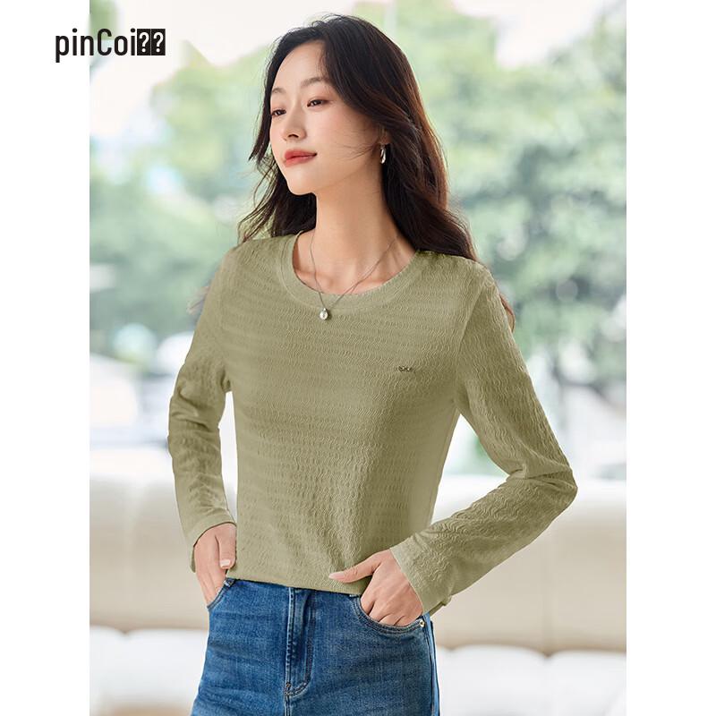 Pincai Women s Textured Long Sleeve T-Shirt S