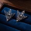 Decorative Brooch Pin 1 Pair Vintage Shirt Collar Clip, Hollow-Out Decoration Alloy Triangle Clip for Men Women Clasp