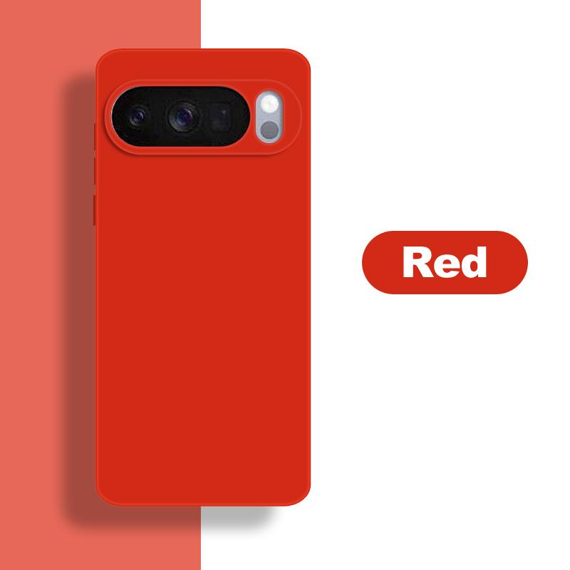 

For Google Pixel 10 Pro Case Google Pixel 10 Pro Cover Soft Liquid Silicone Bumper Protective Phone Cases Pixel 10 Pro XL Funda Google Pixel 10 Pro XL красный