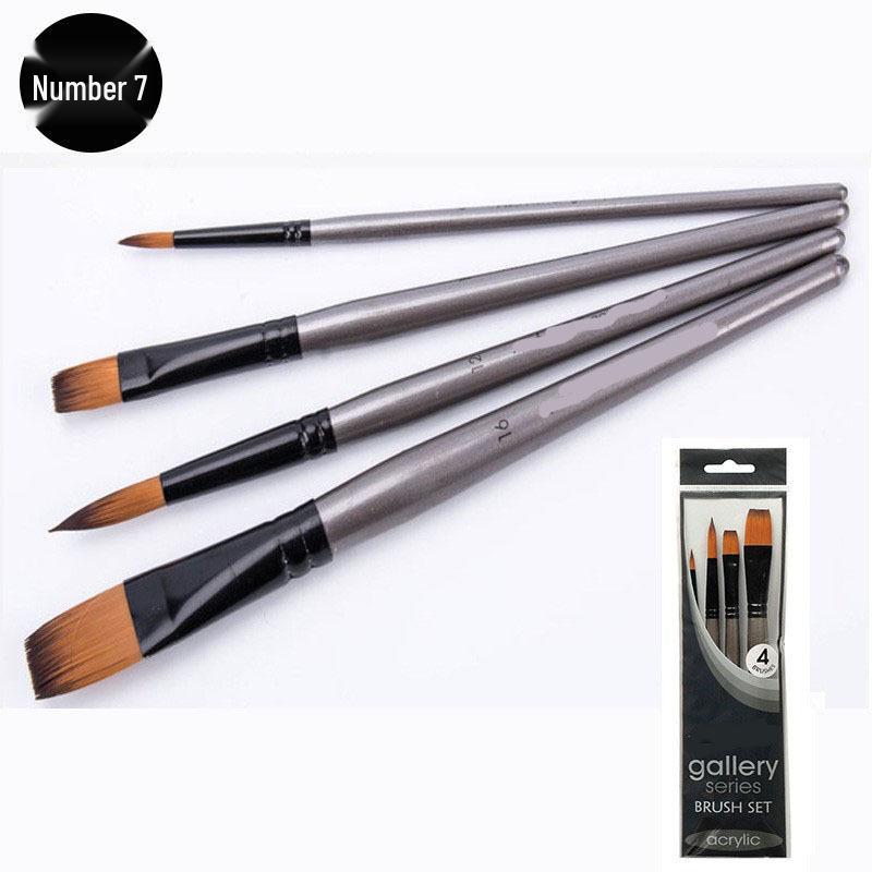 Acrylic & Watercolor Brush Set: Nylon Liners, Fan, & Outlining Brushes