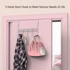 Over The Door Hook, Over Door Hanger for Coat, Towel, Bag, Robe - 5 Hooks (White)