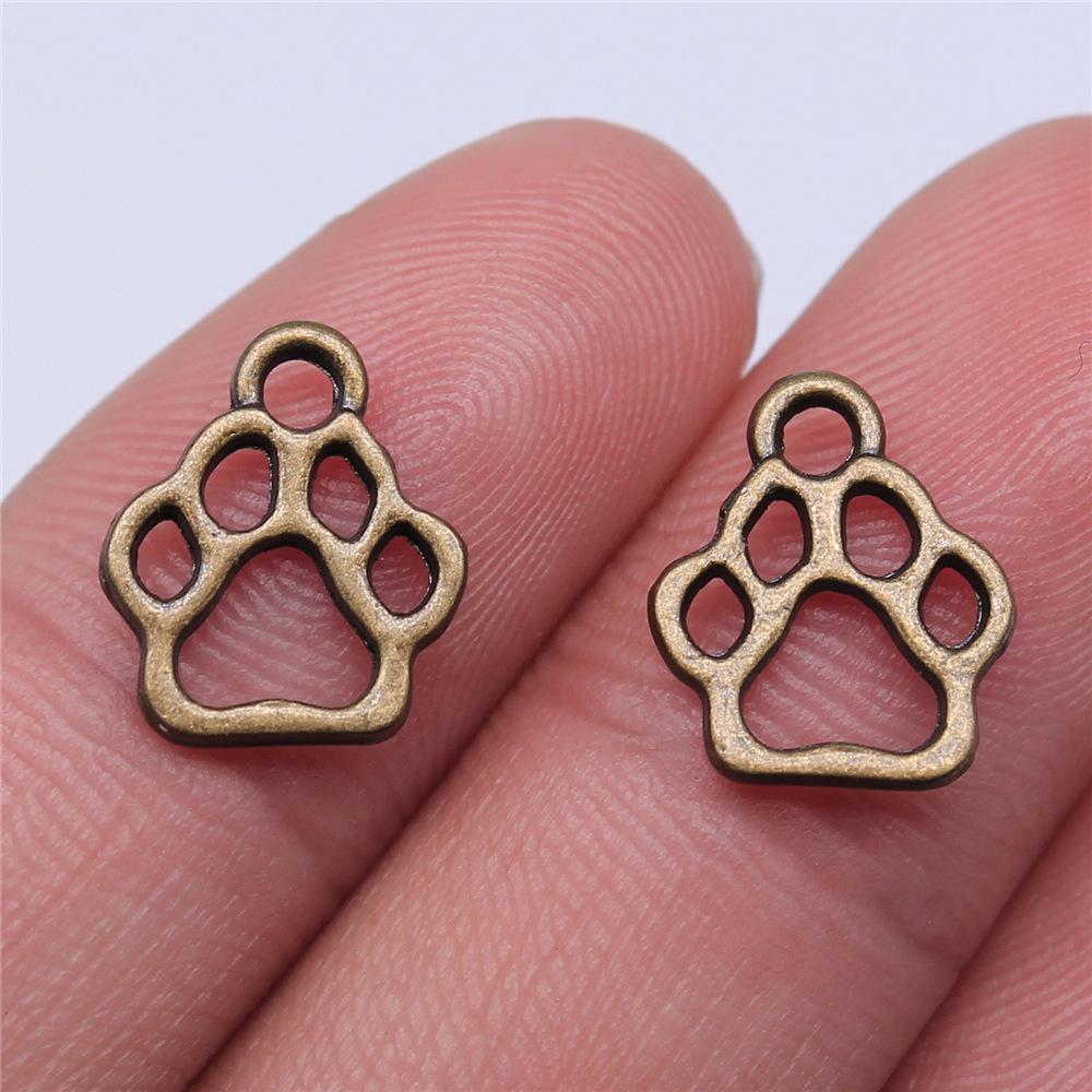 

20pcs Charms Dog Paw Tibetan Bronze Silver Color Pendants Antique Jewelry Making DIY Handmade Craft
