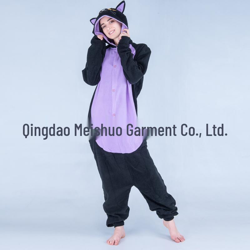 Růžové Modré Zvířecí Kreslené Fleecové Onesie Pyžamo pro Páry - Podzimní/Zimní Kolekce