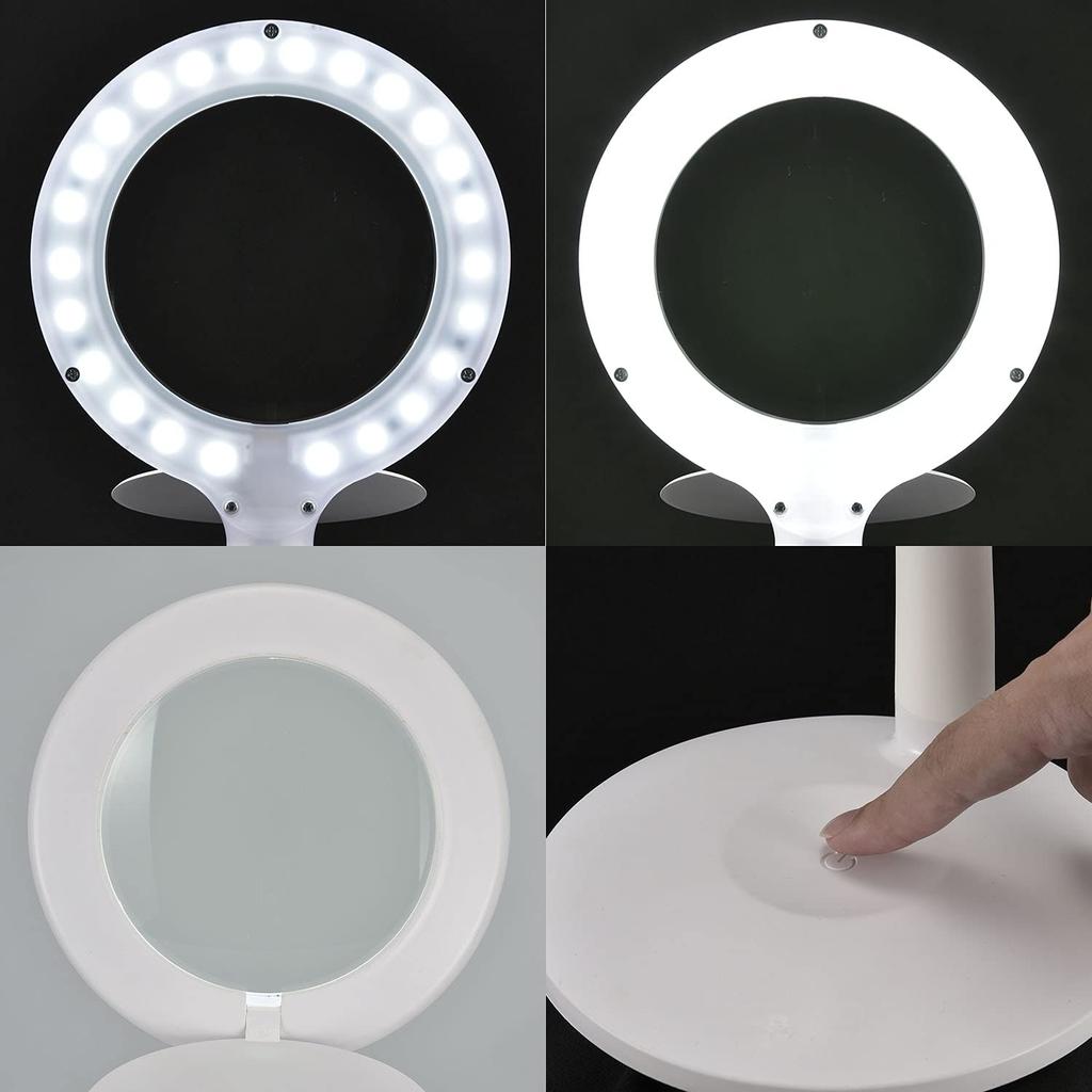 L-Zoom LED Stand Light with Magnifying Glass, White, DS-L24ZS-W 08-0787