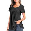 Women Casual Hollow Out Short Sleeve T Shirt Round Neck Loose Fit Lightweight Breathable Summer Top