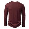 Men's Bamboo Cotton Henley Long-Sleeve T-Shirt - Spring Fashion Casual Top