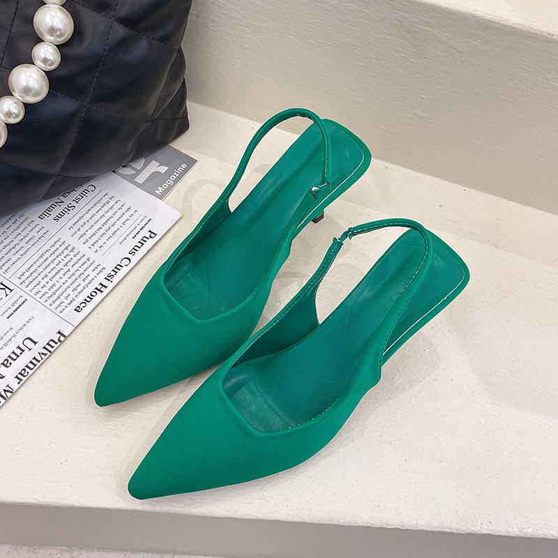 Designer Pointed Toe Women Sandals Shoes Fashion Slip On Singbacks Sandalias Shoes Elegant High Heel Party Dress Shoes