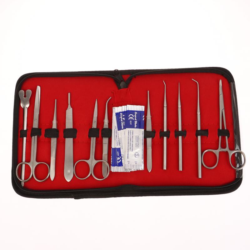Medical Students Suture Practice Kit Stainless Steel Probe Scissors Tweezers Student Experimental Tool Combination Kit Model