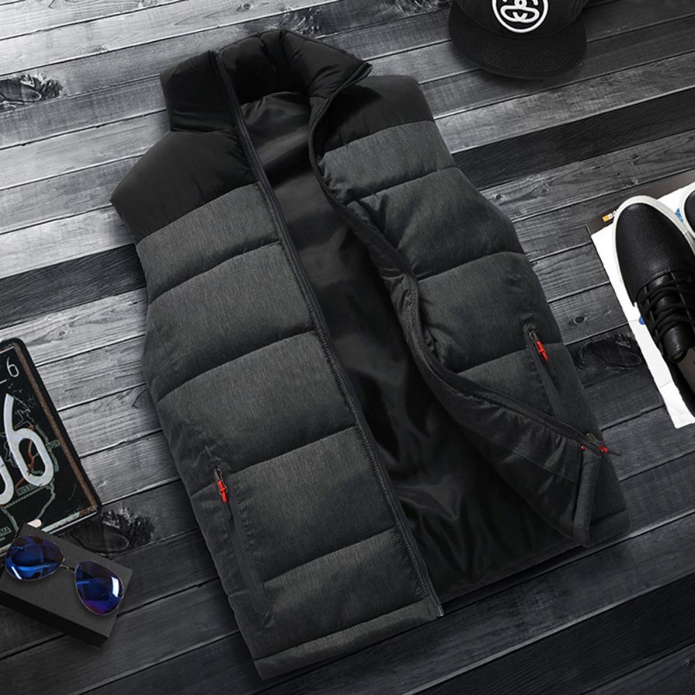 Men's Warm Thickened Vest Jacket - Casual Down Cotton Waistcoat for Middle-Aged and Elderly Dads