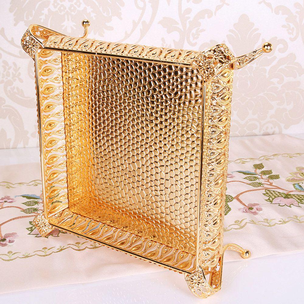 storage rack Ellipse Key Tray Candy Container Storage Tray Fruit Plate Bowl Metal Tray Nordic Style