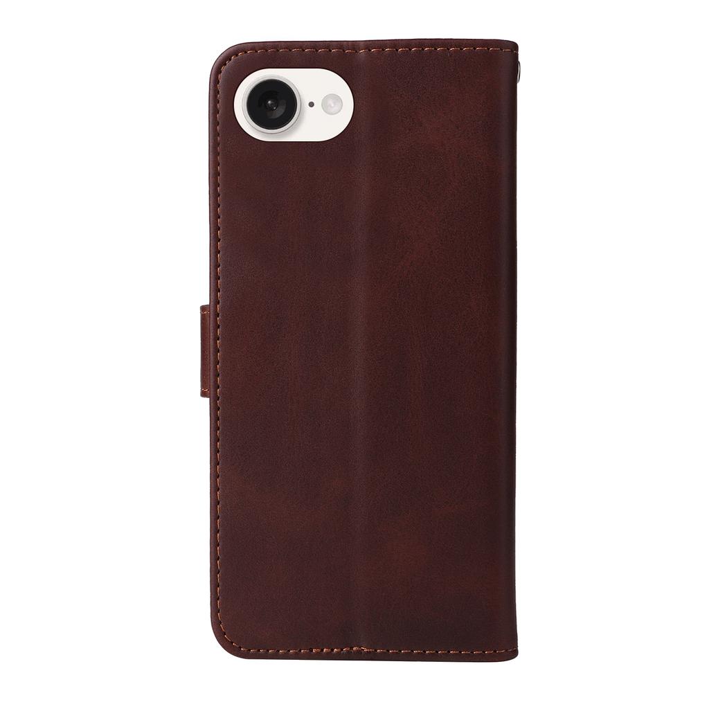 For iPhone 16e Leather Phone Case Magnetic Clasp Flip Wallet Phone Stand Cover