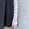 1Pieces Lolita Strapping Bow Fishnet Lace Fingerless Gloves Floral Elastic Mesh Handwear Mountaineering Gloves