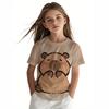 Children's Clothing  Capibala Print Comfortable O-Neck T-Shirt Outdoor Fashion Short Sleeve Children Clothes Girl Tops