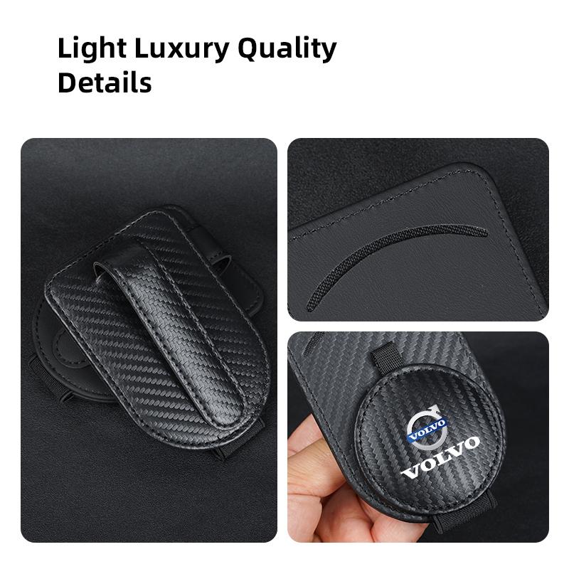Auto Zonneklep Brilhouders Zonnebril Opberging Kaarthouder Voor Volvo ES90 EC40 EX40 EM90 XC90 V90 V60 XC60 V40 S80 S60 S90 C40 XC