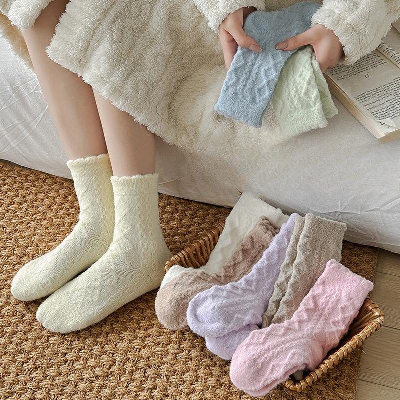 Australische Samtsocken für Damen Herbst und Winter, Nerzsamtsocken, Wadenlange Socken, Mit Samt verdickt, Warme Schlafsocken