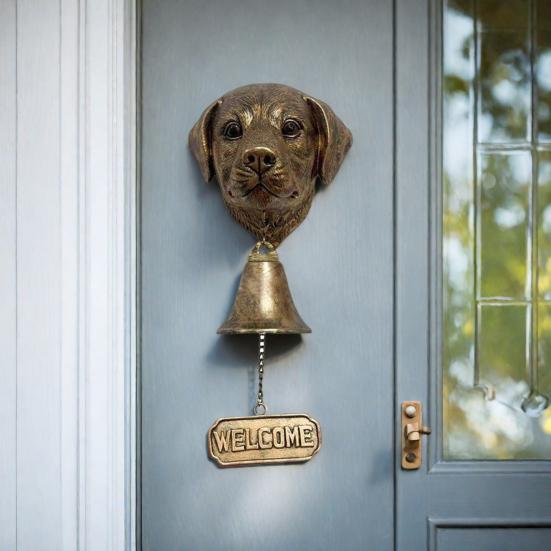 Hund Willkommensglocke Vintage Ladenbesitzerglocke Wandmontierte Hundetürklingel mit Willkommensschild für Bauernhaus Zuhause Haustür Eingang