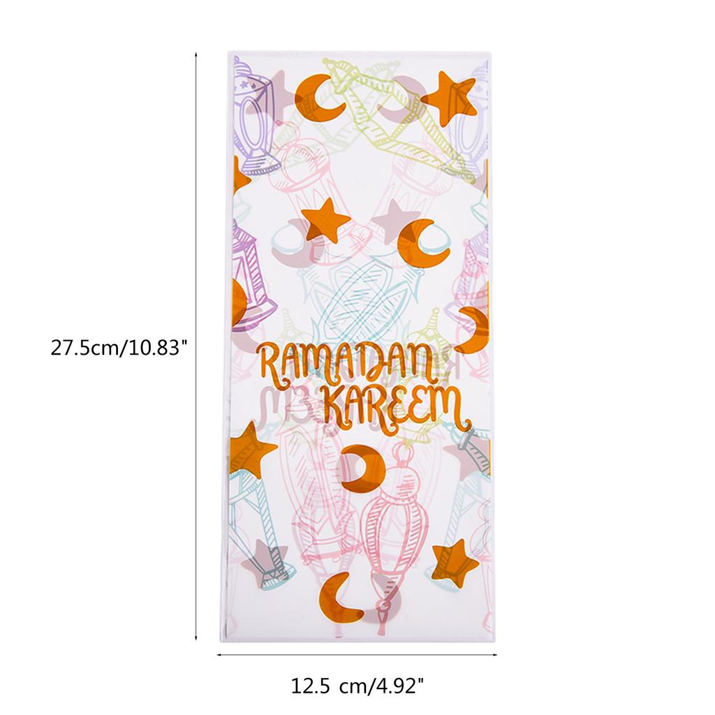 50Pcs Ramadan Kareem Gift Bags Eid Mubarak Candy Cookie Bag 2024 Islamic Muslim Party Supplies Eid Gift Packaging Pouch