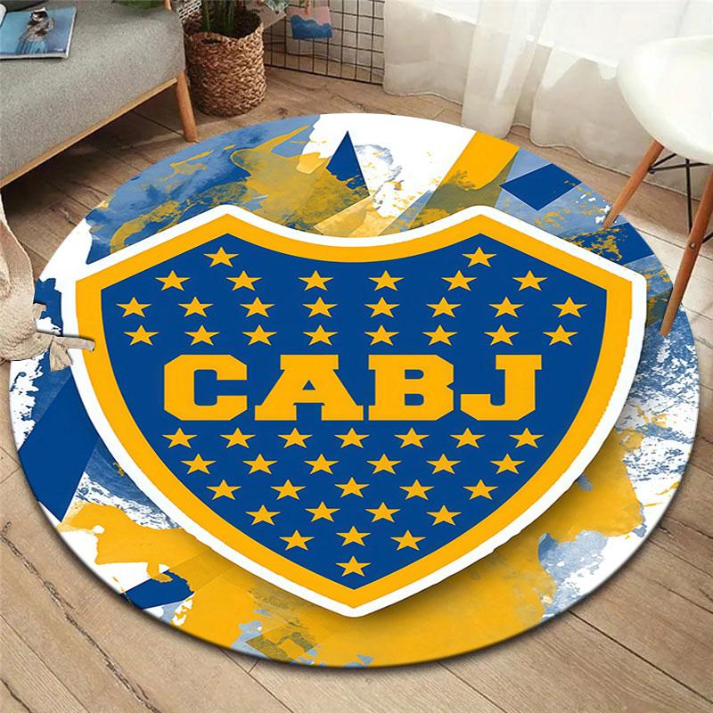 Boca Juniors Round Area Rug,Carpet Rug for Living Room Bedroom Sofa Playroom Decor,Non-slip Floor Mat
