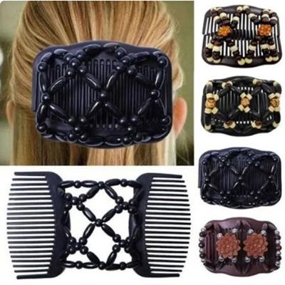 Bun Holder Elastic Beads Hair Clips Hair Styling Hair Clips Claw Vintage Magic Hair Comb  DIY