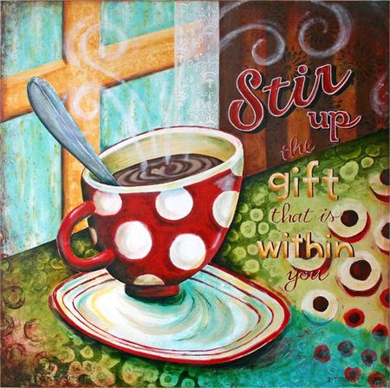5D Diamond Painting Coffee Cup Creative Picture Kitchen DIY Decoration Full Diamond Embroidery Cross Stitch Kit Rhinestone Photo