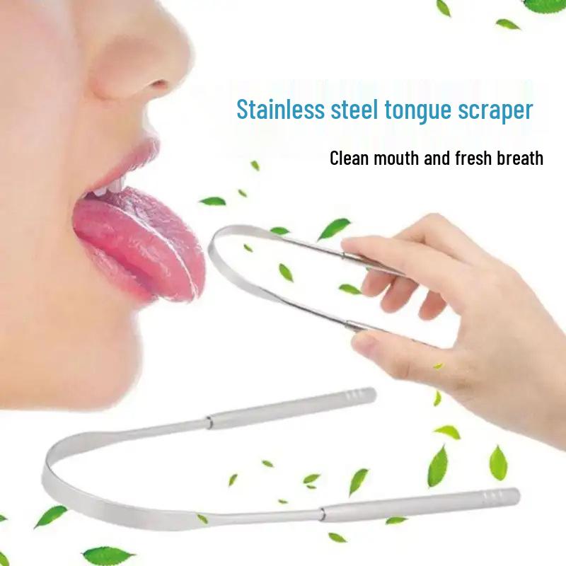 Stainless Steel Dental Tool Set: U-Shaped Tongue Scraper, Oral Mirror, and Tartar Remover