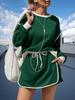 Women's Two Piece Oversized Crop Sweatshirt and High Waist Skirt Set Tennis Running Sport Outfit