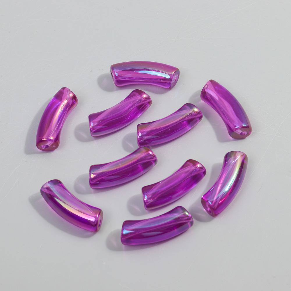 10pcs 34x11mm Acrylic Bamboo Curved Tube New Laser Transparent Loose Beads for Bracelet Necklace Making DIY Jewelry Accessories