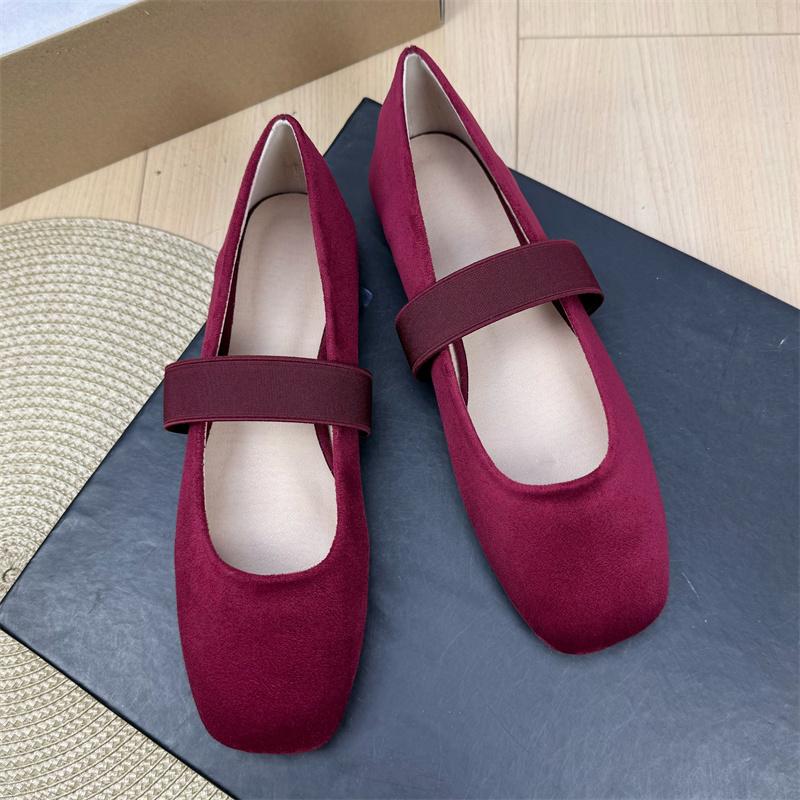 Fashion Flat Shoes for Women Retro Square Toe Shallow Mouth New Summer Ballet Mary Jane Shoes Plus Size Casual Women's Shoes 42 43