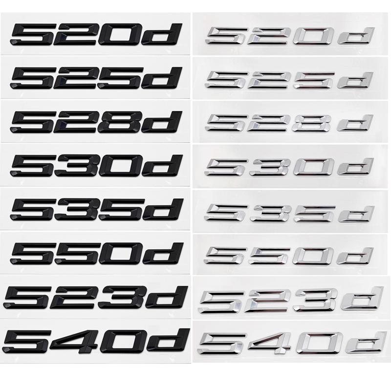 Auto 3D ABS Stamm 520d 523d ​​525d 528d 530d 535d 540d Buchstaben Logo Abzeichen Emblem Aufkleber Aufkleber Für BMW 5 Series E60 F10 F11
