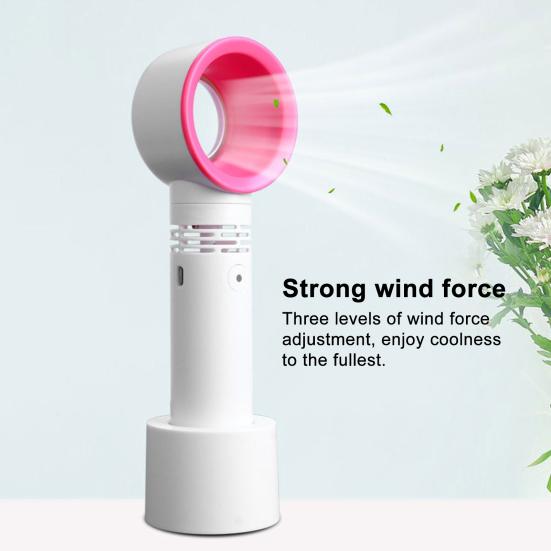 Bladeless Fan 3 Speeds Adjustable Strong Airflow Low Noise Rechargeable
