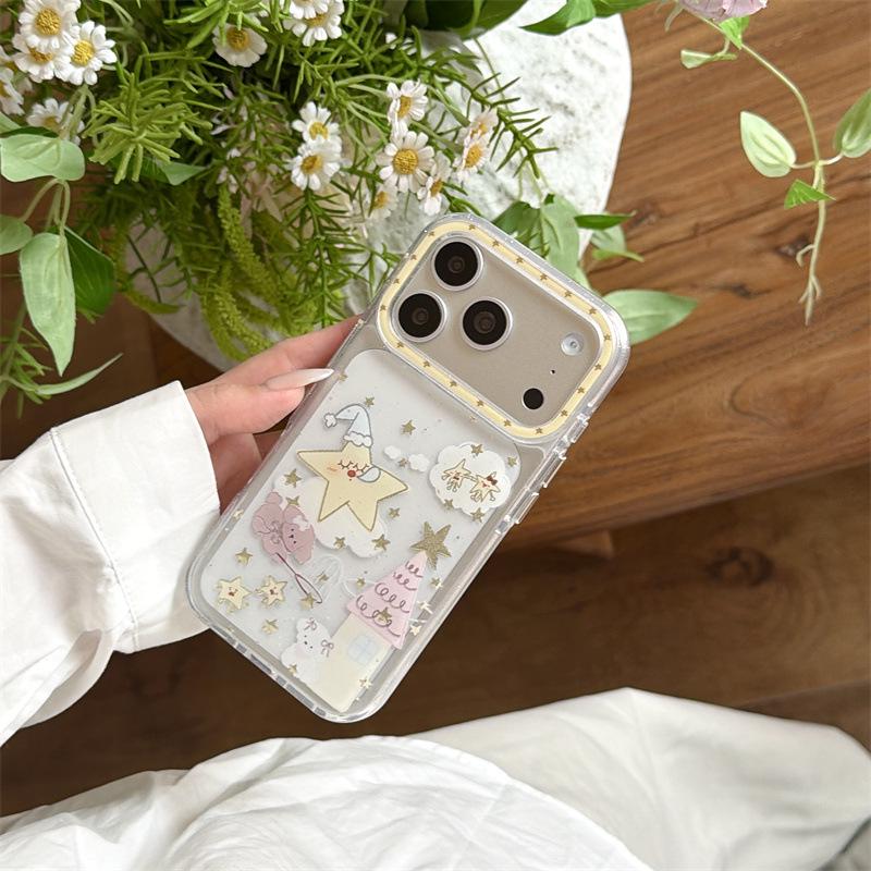 

Korean-Japanese Star & Puppy Chain Phone Case for iPhone 16 Pro Max/15 Pro iPhone 15 Pro