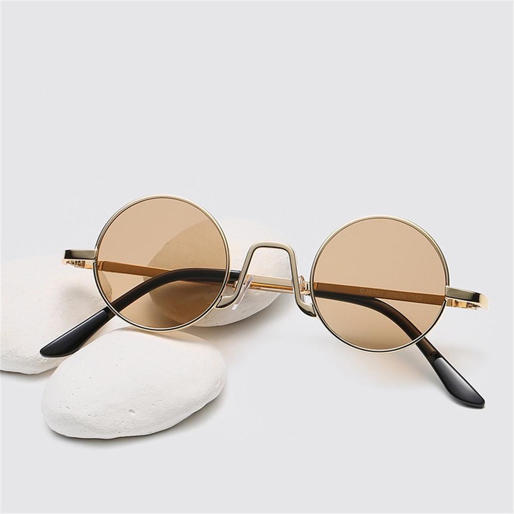 Retro Round Frame Sunglasses Women Men Metal Punk Sun Glasses Steampunk Vintage Goggles Outdoor Driving Unisex UV400 Eyeglasses