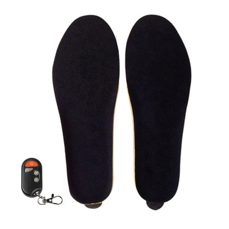 Winter Electric Heated Shoe Pads with Remote Control Rechargeable Foot Warmer Wireless Heated Insoles 3 Heat Settings