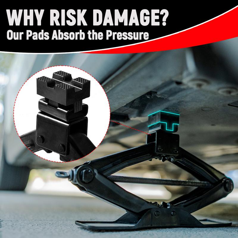 Heavy Duty Rubber Scissor Jack Pads 6PCS Set Pinch Weld Adapter for Car Scissor Lift Truck SUV Vehicle Tire Repair Tool Kit