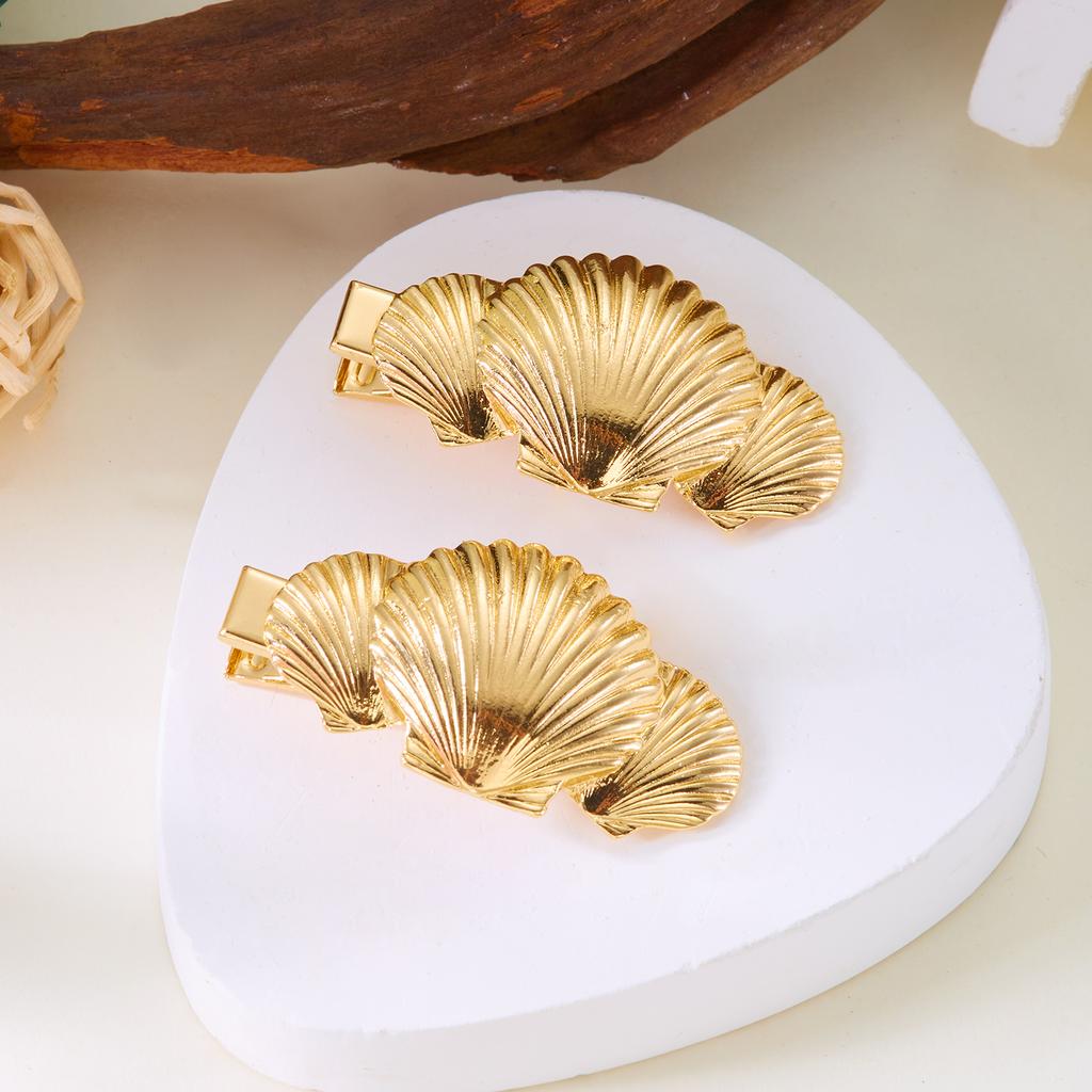 Elegant Gold Color Shell Starfish Hair Clip for Women Girl Temperament Metal Starfish Hairpin Romantic Wedding Jewelry Gifts