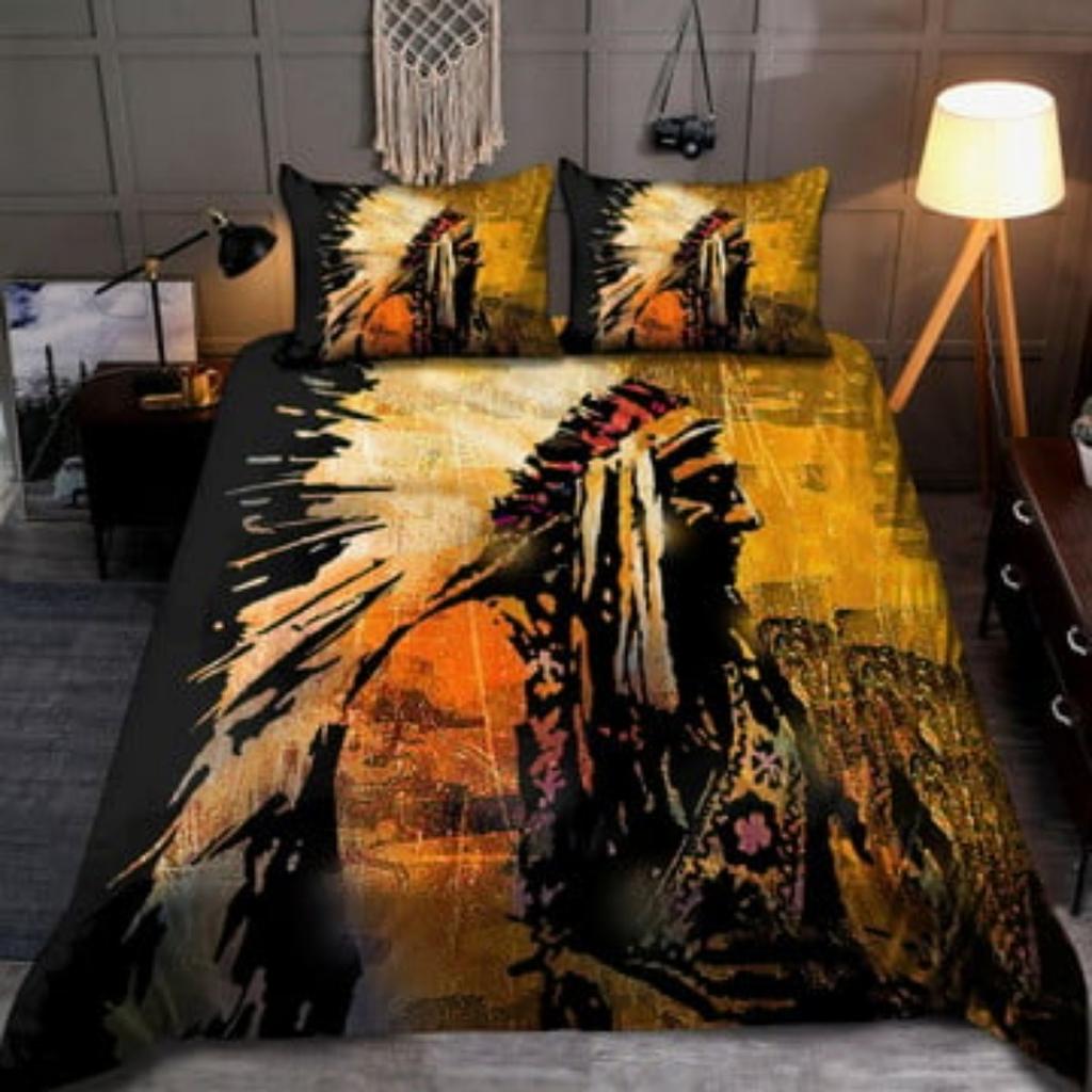 Home Textiles Tmarc Tee Native American Buffalo Pattern Bedding Sets Quilt Cover Set