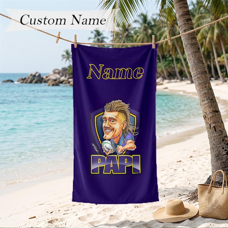 Melbourne Storm Custom Name Printed Beach Towel Personalized Soft Towel For Swimming Beach Travel